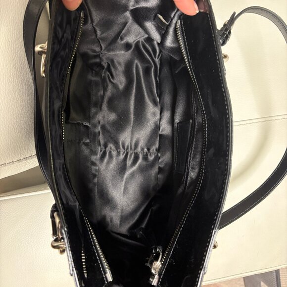 Coach Embossed Black Patent Leather Tote - Picture 7 of 13